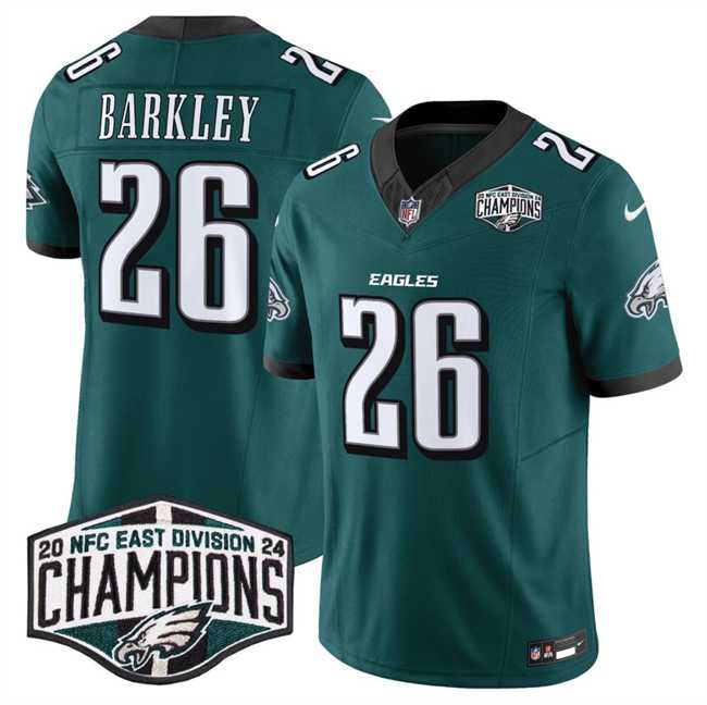 Mens Philadelphia Eagles #26 Saquon Barkley Green 2024 New NFC East Champions F.U.S.E. Vapor Untouchable Limited Stitched Jersey